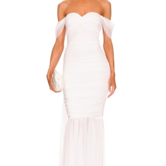 Norma Kamali Walter Fishtail Gown in Snow White - Picture 3 of 16